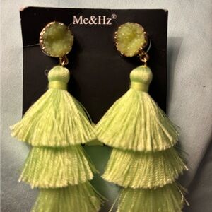 Green Tassel‎ Earrings
